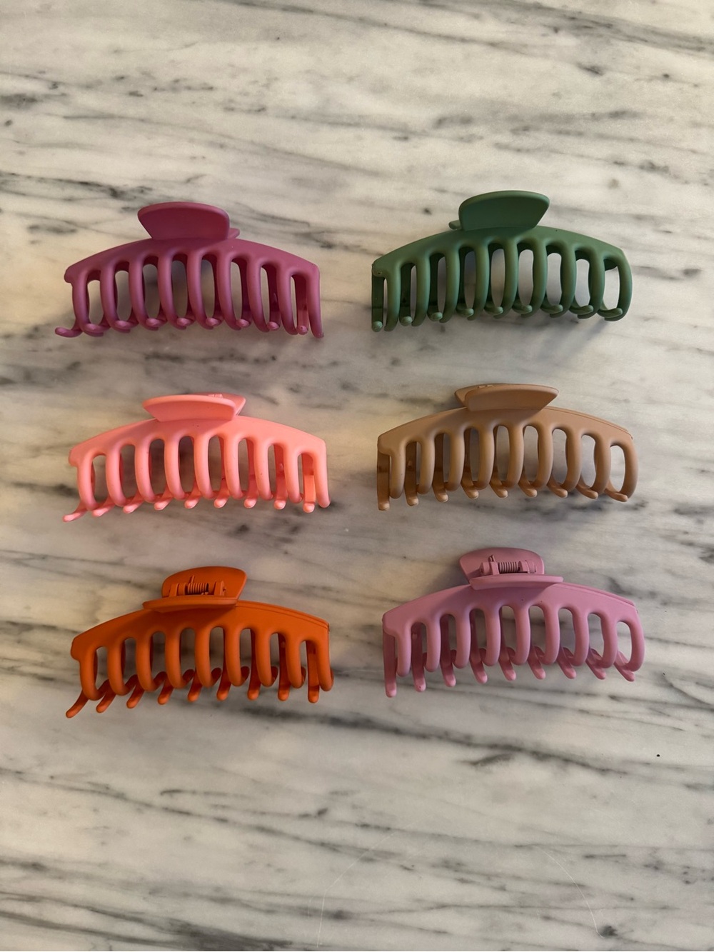 Matte Pastel Hair Claw Clips - Set of 6